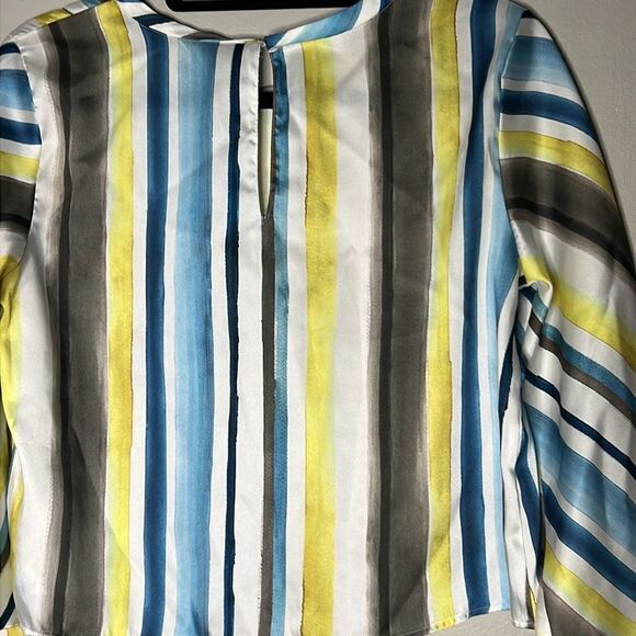 Zara Striped Long Sleeve Cropped Blouse Size Small - Picture 8 of 10